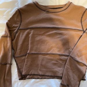 Exposed seam long sleeve tshirt